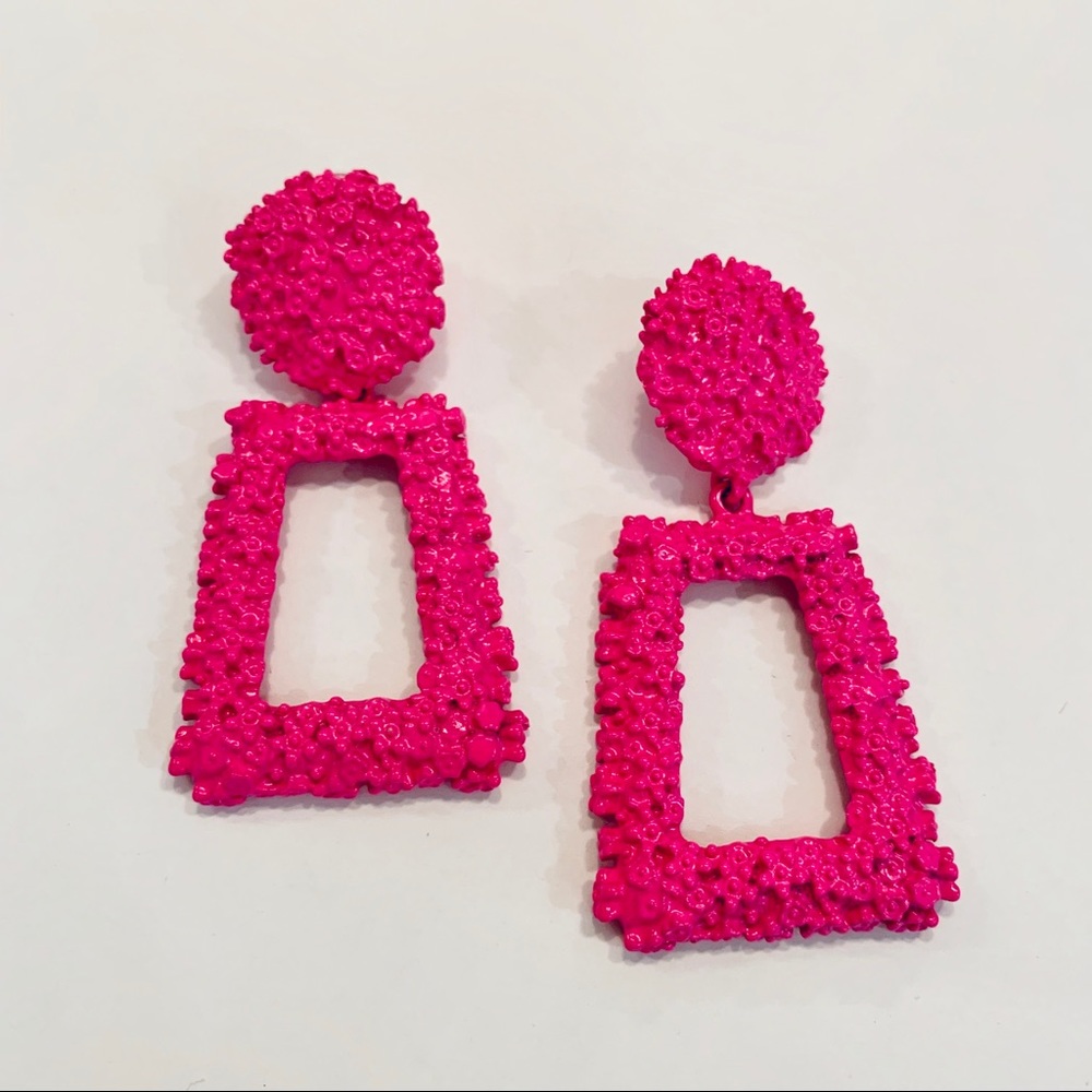 Pink Door Knocker Earrings